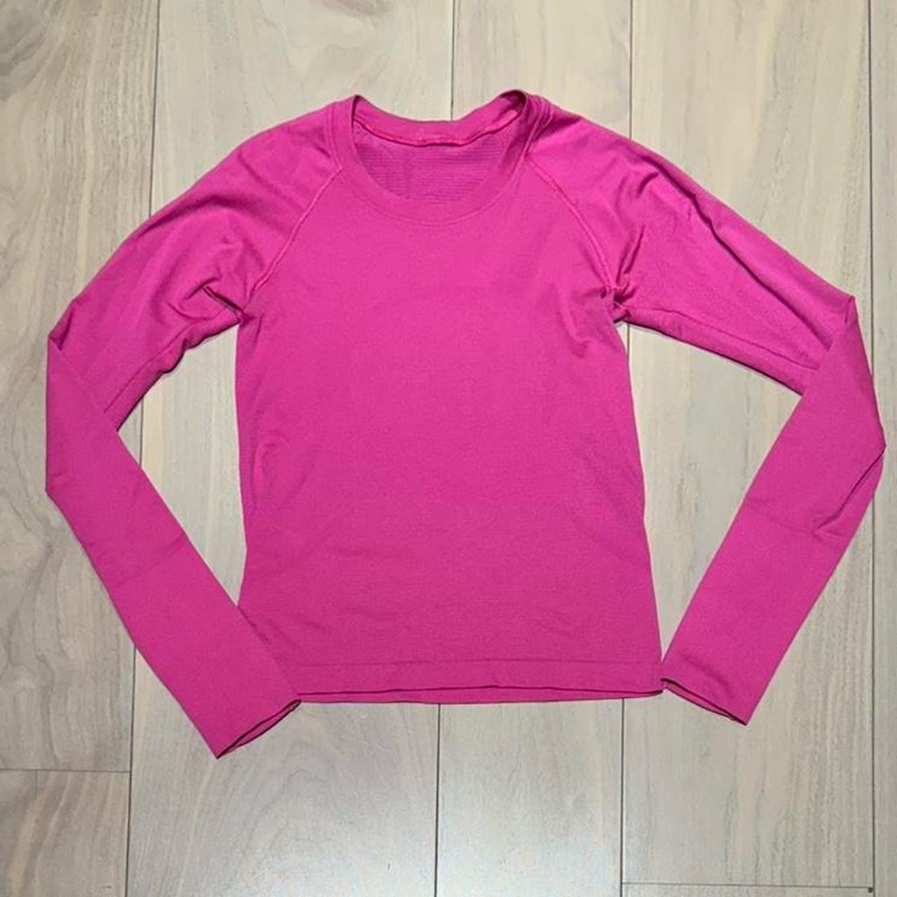 lululemon sonic pink swiftly tech long sleeve race length size 4